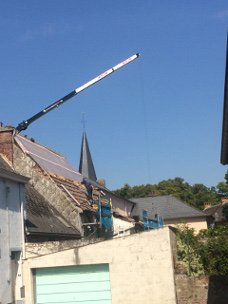 Travaux sur une toiture difficile d'accès en région de Namur - Andenne